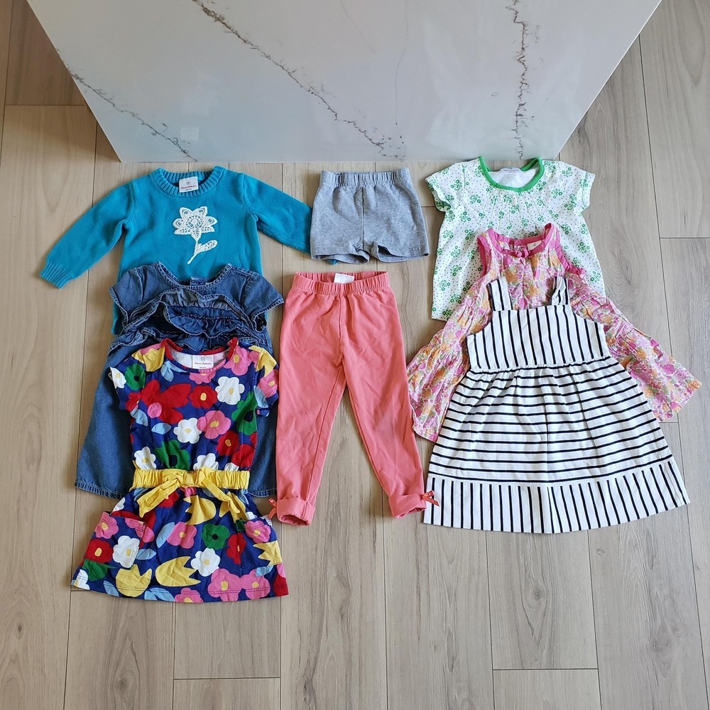 Hanna Andersson Lot Girls 80/ 90 Dress Skirt Legging Sweater 8Pc Bundle